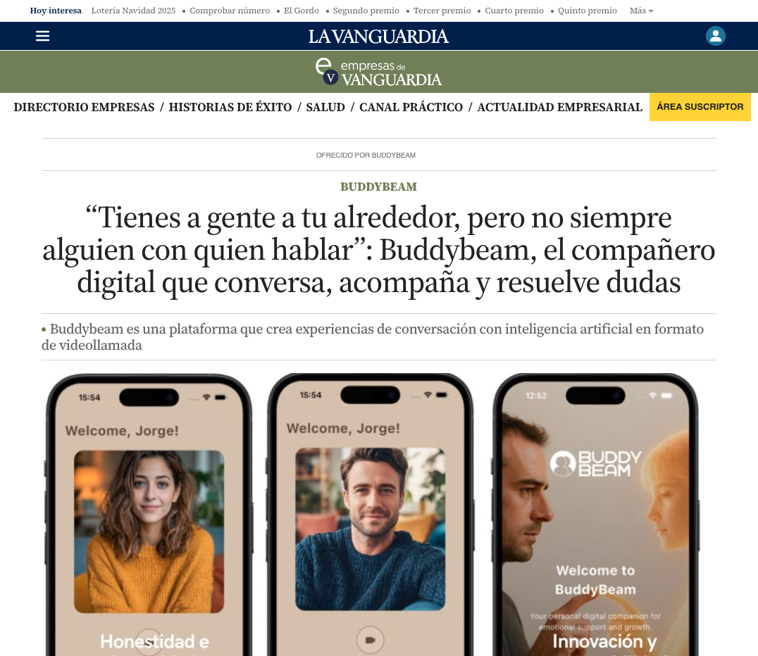 BuddyBeam en La Vanguardia